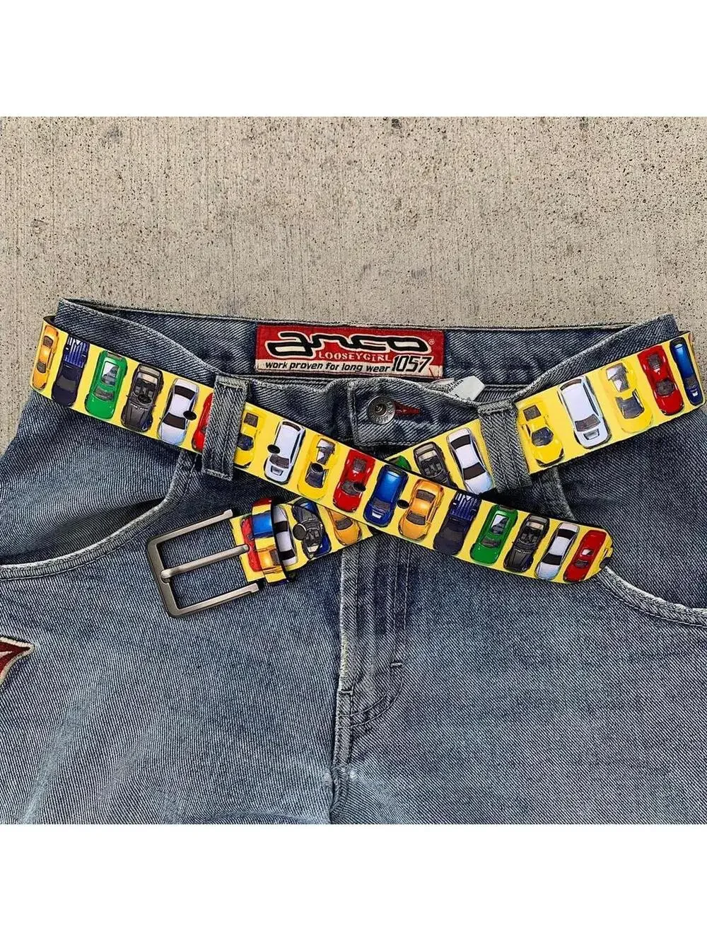 Y2K Multi White Unique Belt 41 Inch